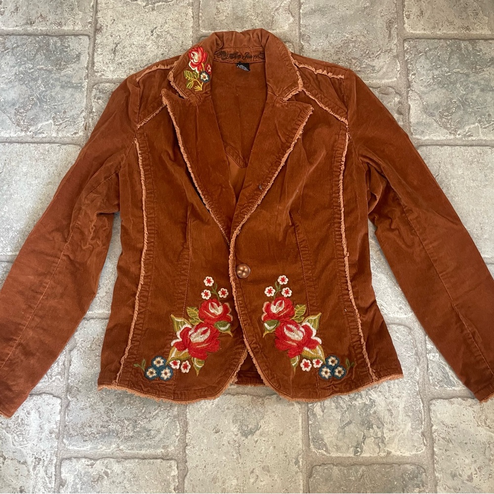 KiKit Embroidered Corduroy Blazer